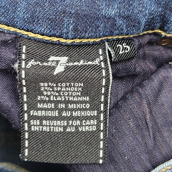 7 For All Mankind Dojo Jeans Womens 25 Blue Wide Leg Flare Stretch Denim - Picture 5 of 10